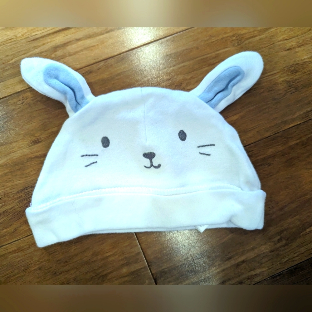 6/$22. Child of mine Bunny hat. Newborn size. White with ears. Gender neutral
